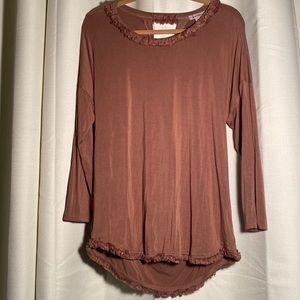 Remixmess Fringe Edge Cutout Back Boutique Top